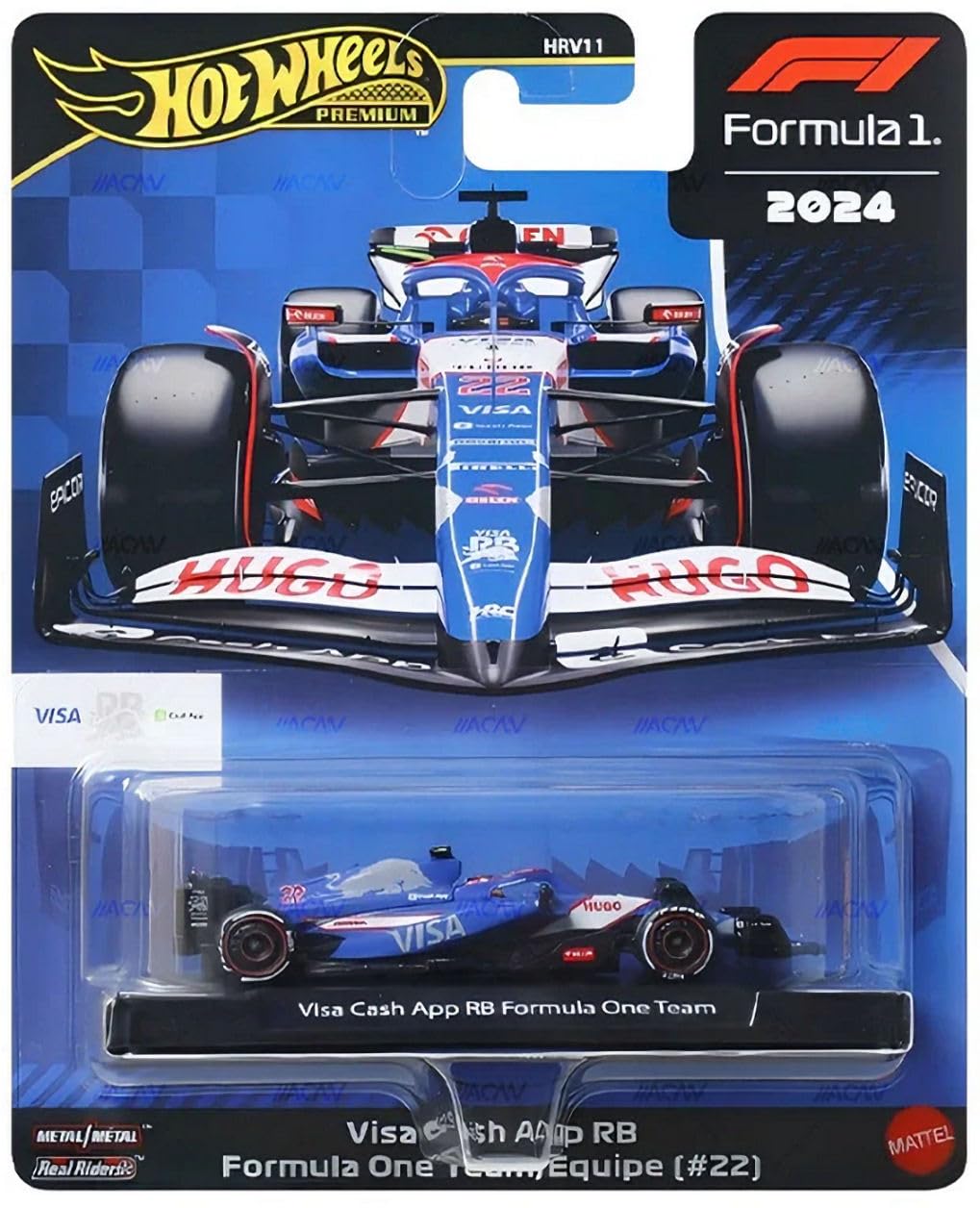 Hot Wheels F1 2024 1:64 scale die-cast metal model for accurate details.