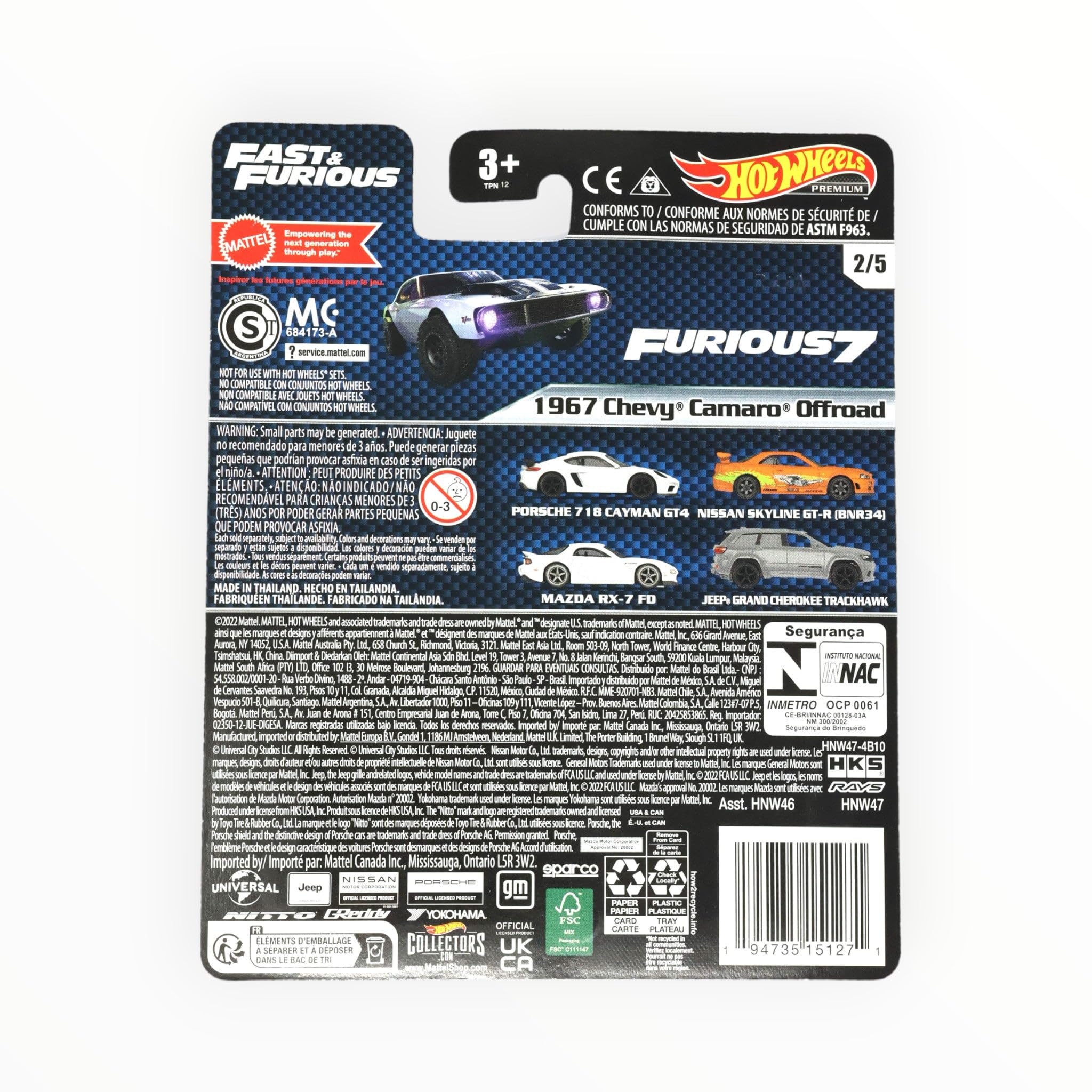 Hot Wheels Fast & Furious 2/5 Camaro image ideal for collection.