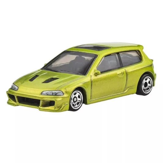 Hot Wheels Fast & Furious 92 Honda Civic packaging showcases exclusive branding for display.