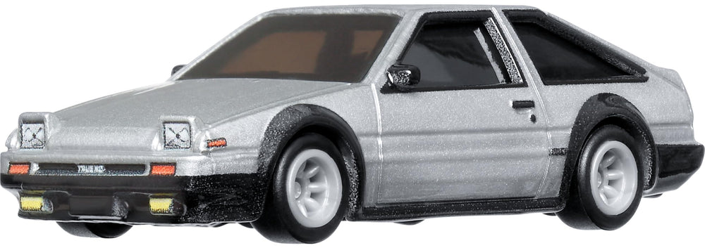Hot Wheels AE86 Sprinter Trueno front view highlights premium die-cast finish