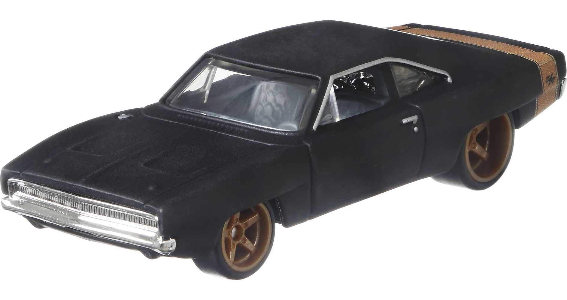 Hot Wheels Fast & Furious Dodge Charger detailed deco close-up for authentic fan appeal.