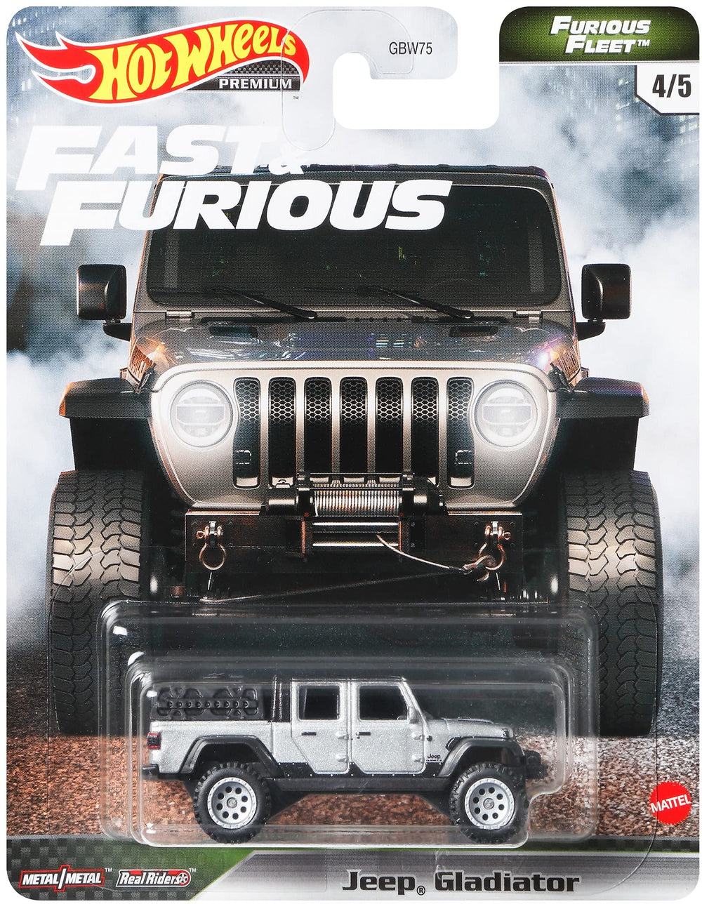 Hot Wheels Fast & Furious Jeep Gladiator pack shot showcases collectible appeal.