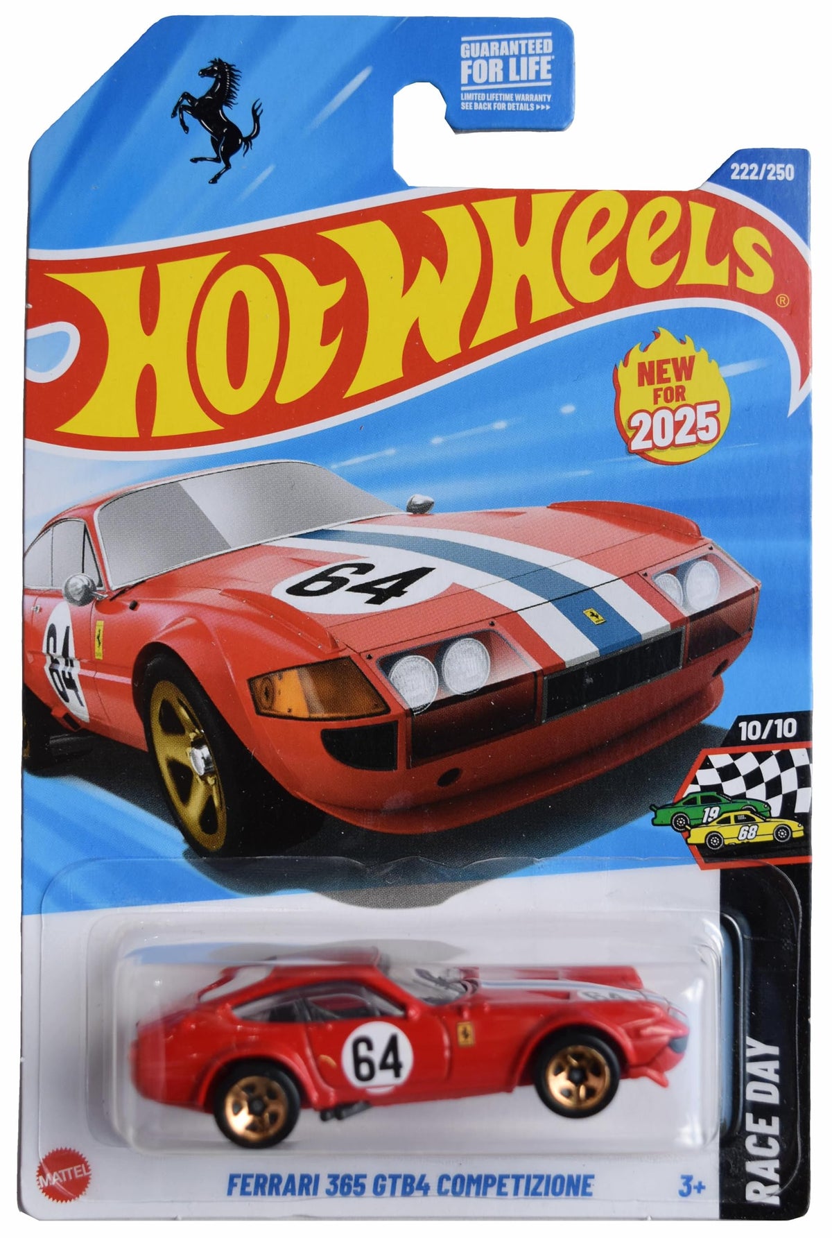 Hot Wheels Ferrari 365 GTB4 Competizione in red finish, ideal for display and imaginative play
