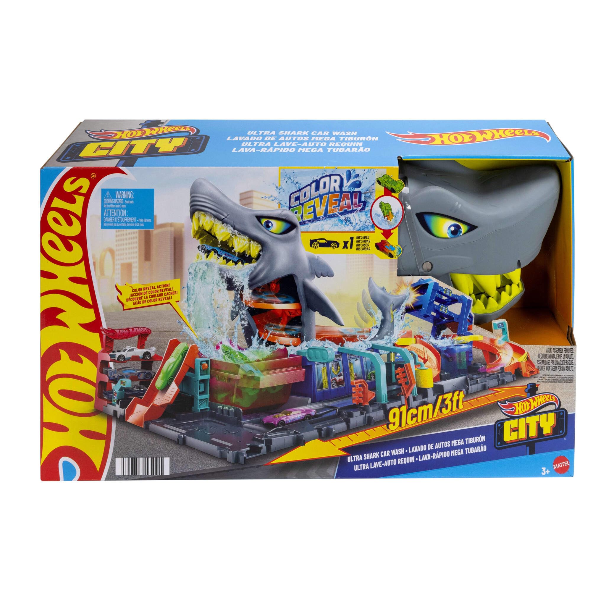 Hot Wheels foldable storage with carry handle for mess-free play.