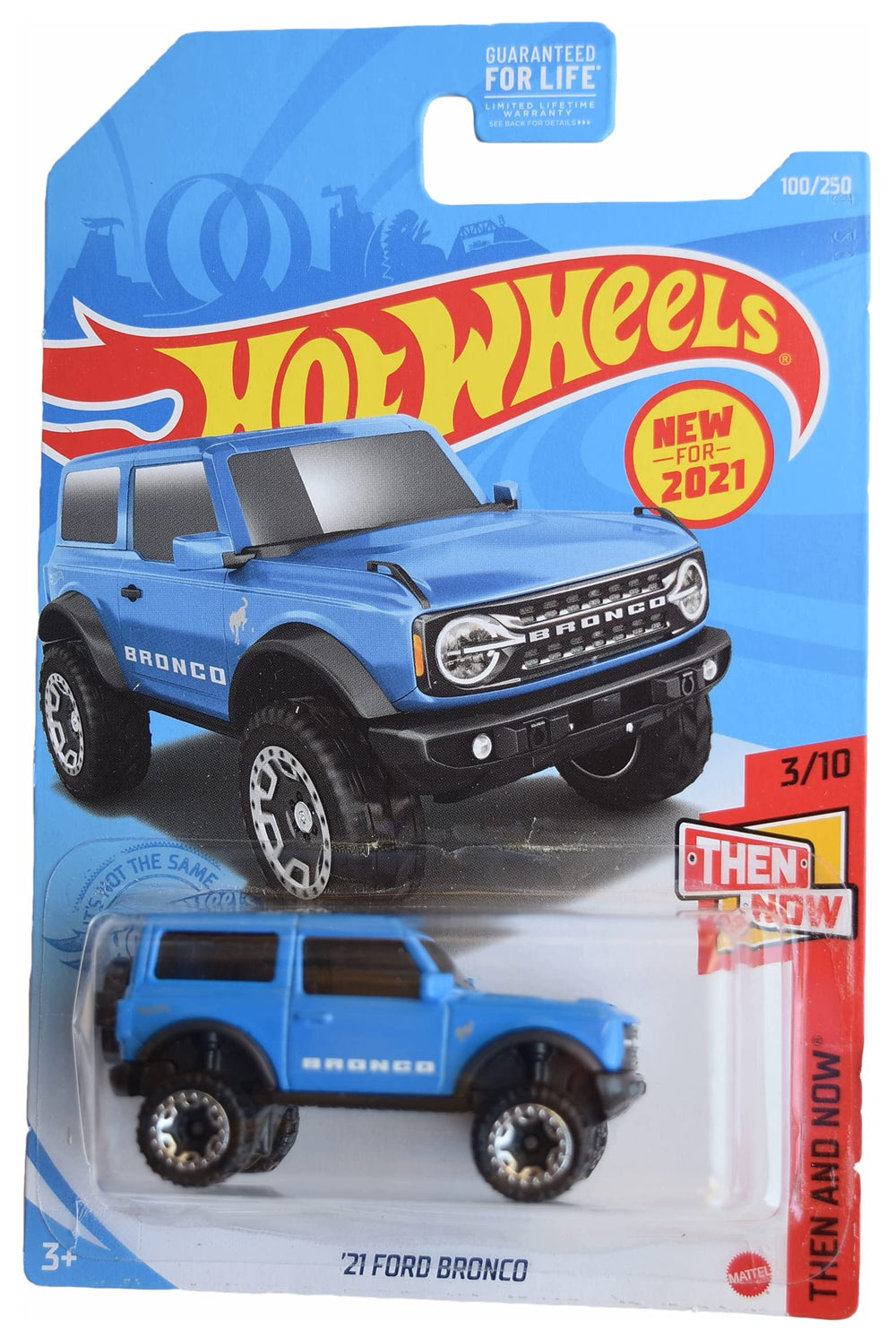 Hot Wheels Ford Bronco blue die-cast 1:64 for display and collection
