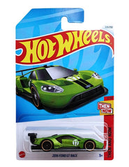 Hot Wheels Ford GT 2016 green race car, ideal for display and racing