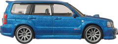 Hot Wheels Forester STI metal-metal body and chassis for durable, collectible feel.
