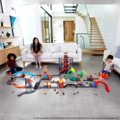 Storage-friendly fuel can container doubles as part of the playset