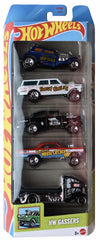 Hot Wheels Gassers 5 Pack front view set for display and collection.