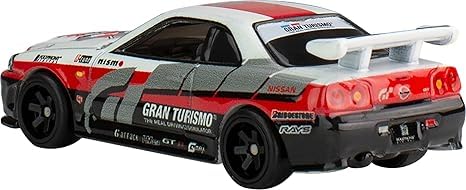 Hot Wheels Gran Turismo livery close-up highlights iconic branding and detail.