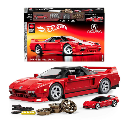 Hot Wheels Honda Acura NSX 1990 building kit side view for detailed construction