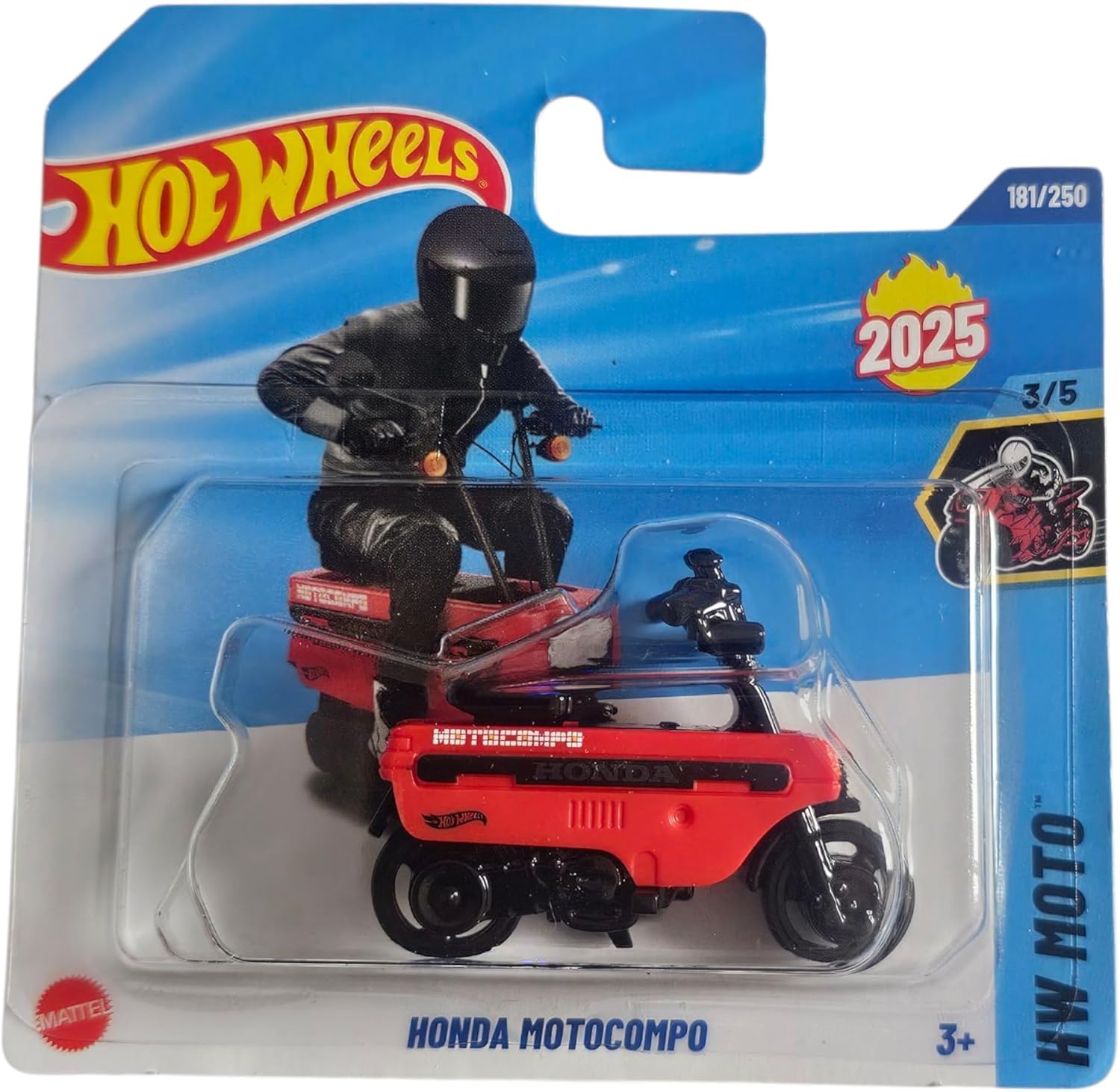 Hot Wheels Honda Motocompo on a red short card, collectible 1:64 display piece for collectors