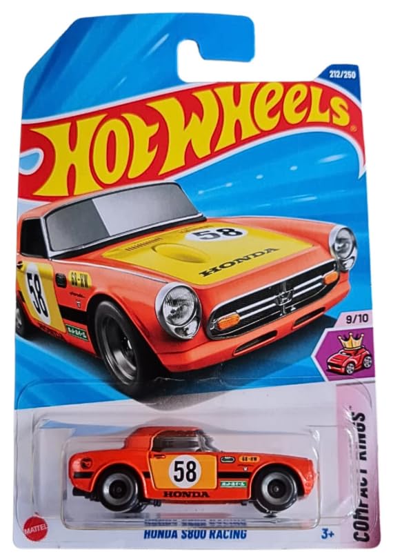 Hot Wheels Honda S800 Racing orange Treasure Hunt 1:64 diecast car for display and play