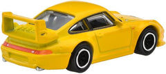 Mattel Hot Wheels HRR82 Porsche 993 GT2 twin-turbo detail for realism.