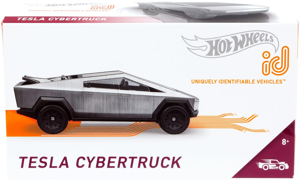 Hot Wheels id vehicle in silver, NFC chip for unique identity and digital racing.