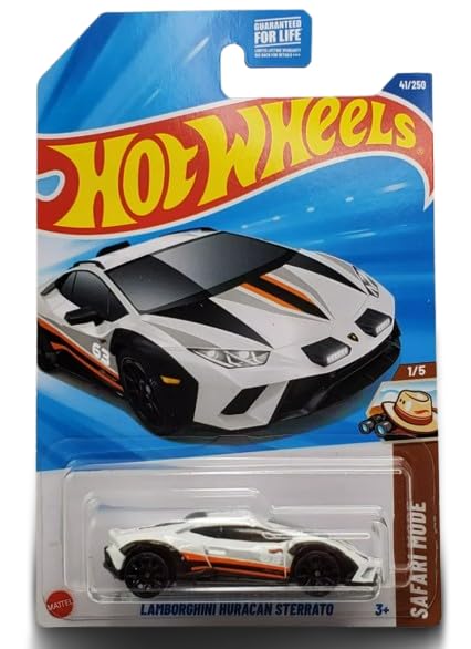 Hot Wheels Lamborghini Huracan Sterrato Safari Ride 1:64 scale model ideal for display and collection.