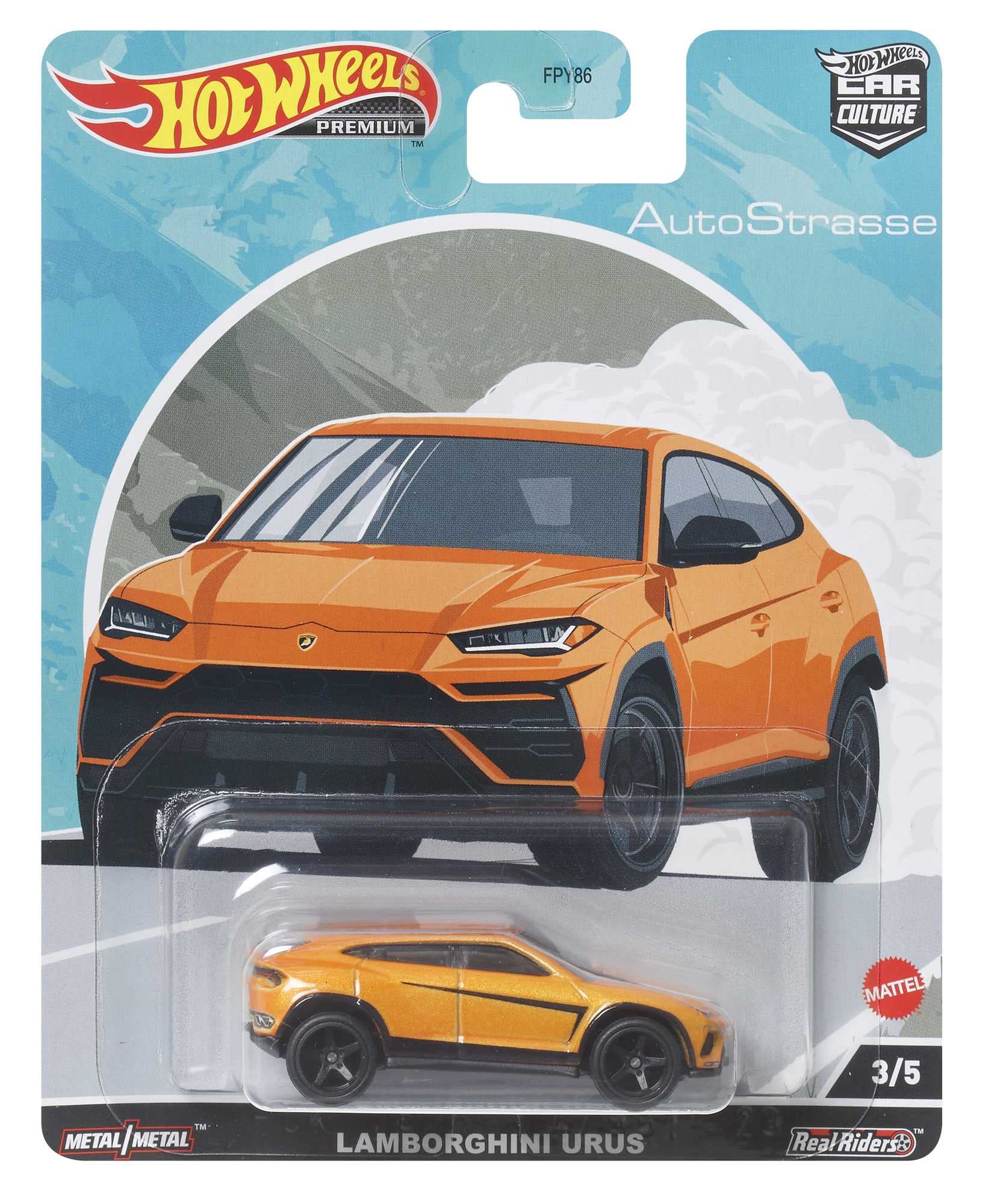 Hot Wheels Lamborghini Urus Auto Strasse packaging display aids gifting and collection