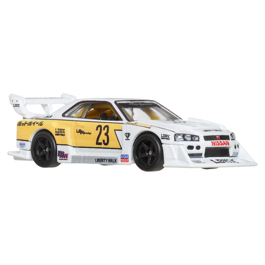 Hot Wheels LB-ER34 silhouette side view highlights Real Riders tires.