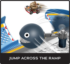 Hot Wheels Mario Kart Chain Chomp Challenge; features DK kart for action-packed play.