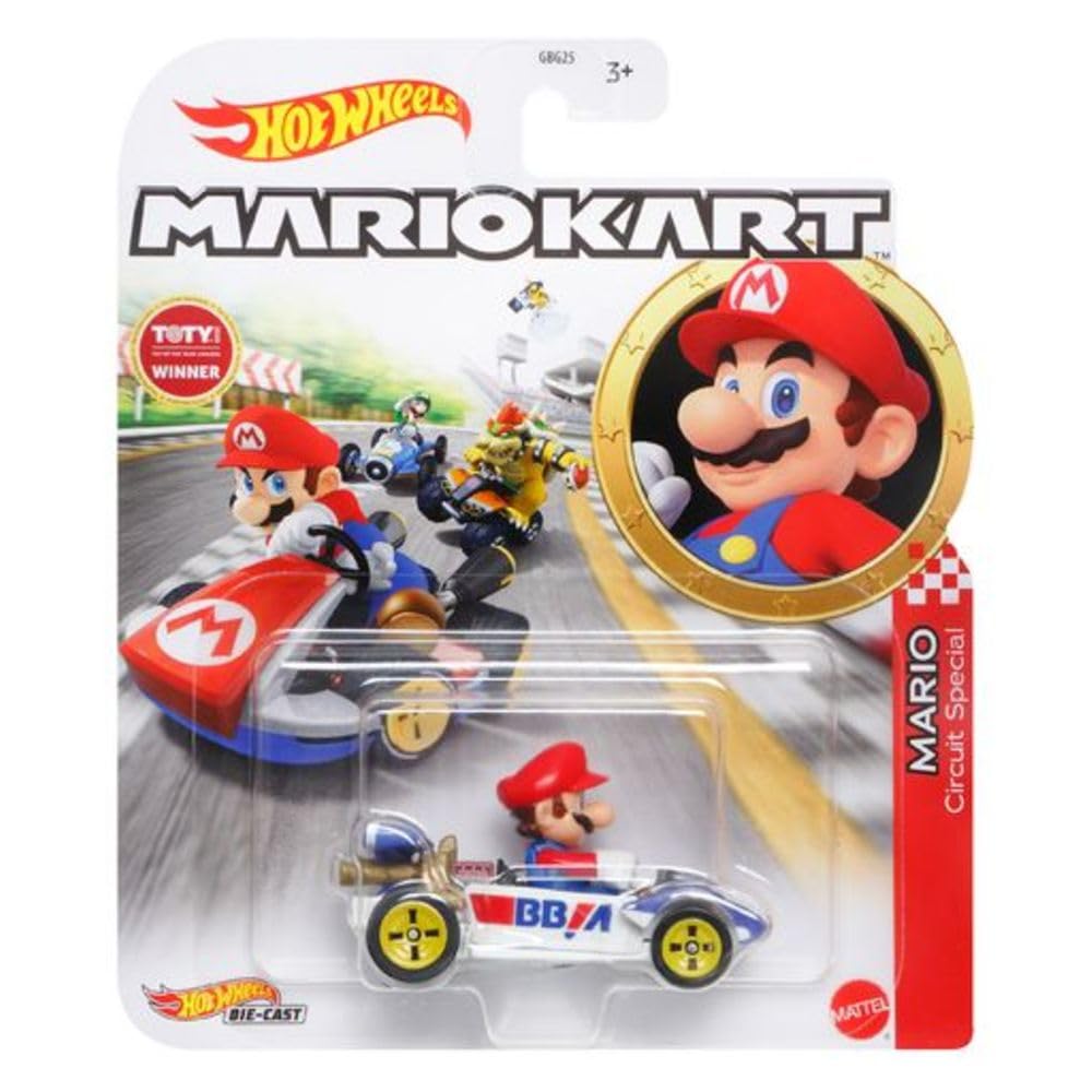 Hot Wheels Mario Kart compact collectible display ideal for gifting and showcase.