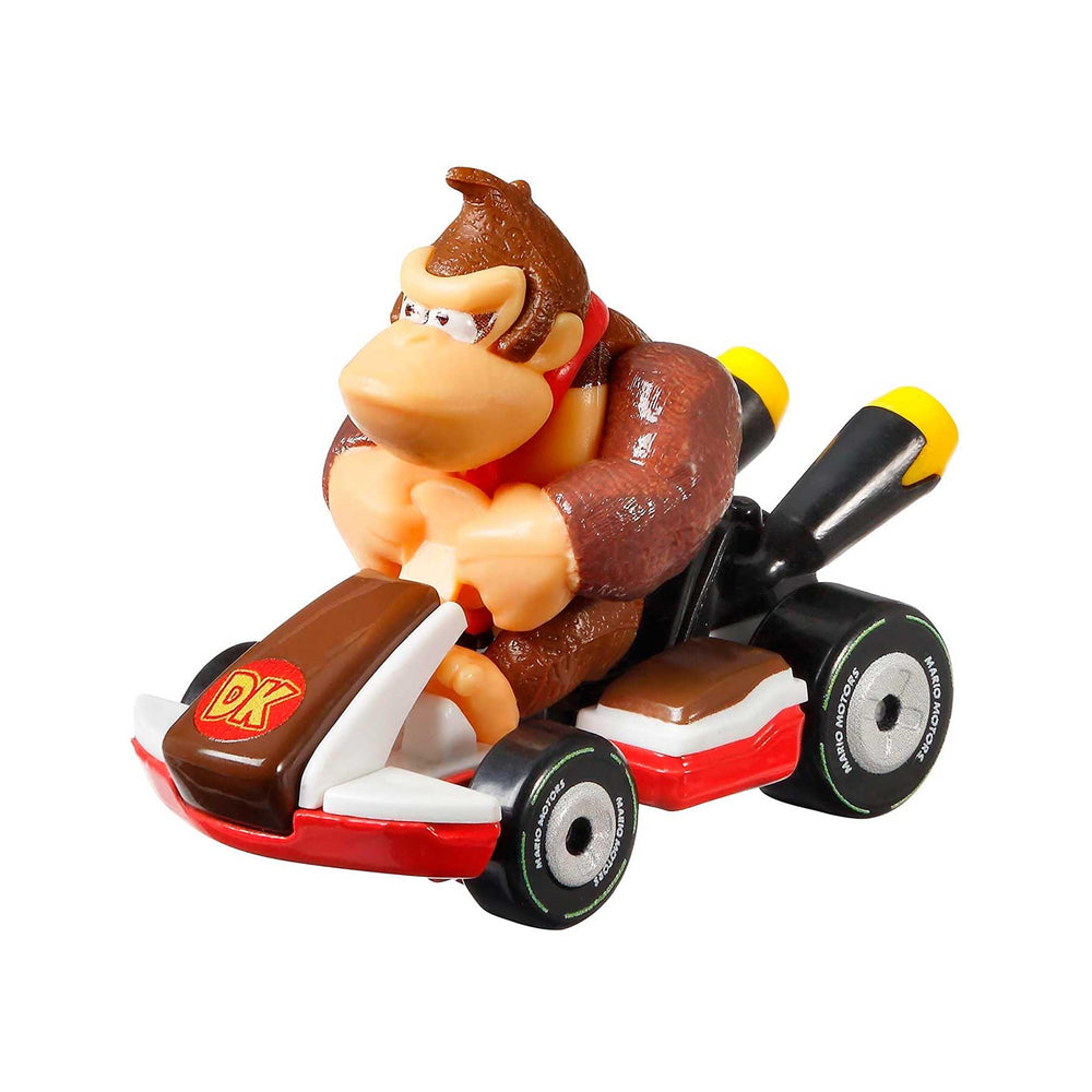 Hot Wheels Mario Kart Donkey Kong Standard Kart in action, supports exciting competitive play