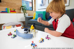 Hot Wheels Mario Kart Thwomp Ruins; sturdy ramp for competitive track challenges.
