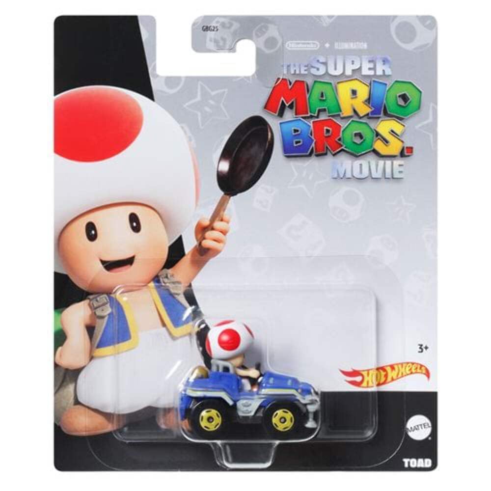 Hot Wheels Mario Kart Toad 164 front view emphasizes collectible display-ready design