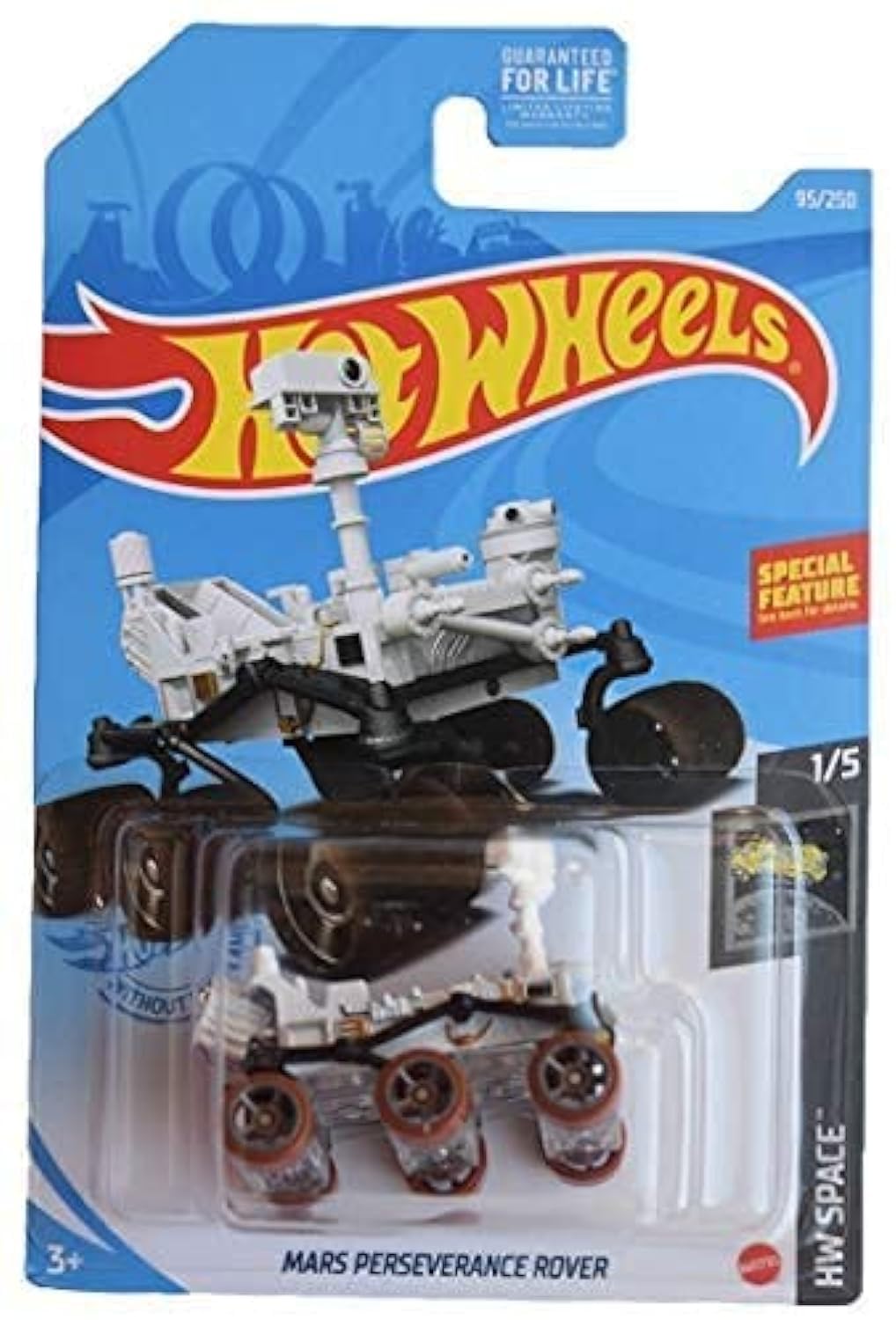Hot Wheels Mars Perseverance Rover white 1:64 die-cast model for display and imaginative space play