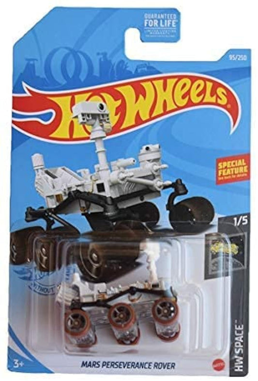 Hot Wheels Mars Perseverance Rover white 1:64 die-cast model for display and imaginative space play