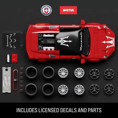 Hot Wheels MC20 mini diecast included in 1/64 scale boosts display and play.