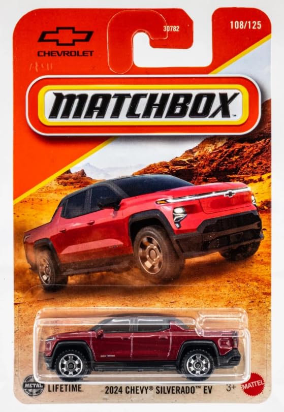 Hot Wheels Matchbox 2024 Chevy Silverado EV red diecast ideal for display