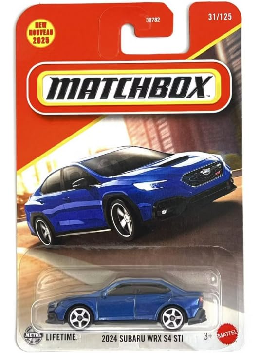 Hot Wheels Matchbox Subaru WRX S4 STI blue 1:64 diecast car for display and collection