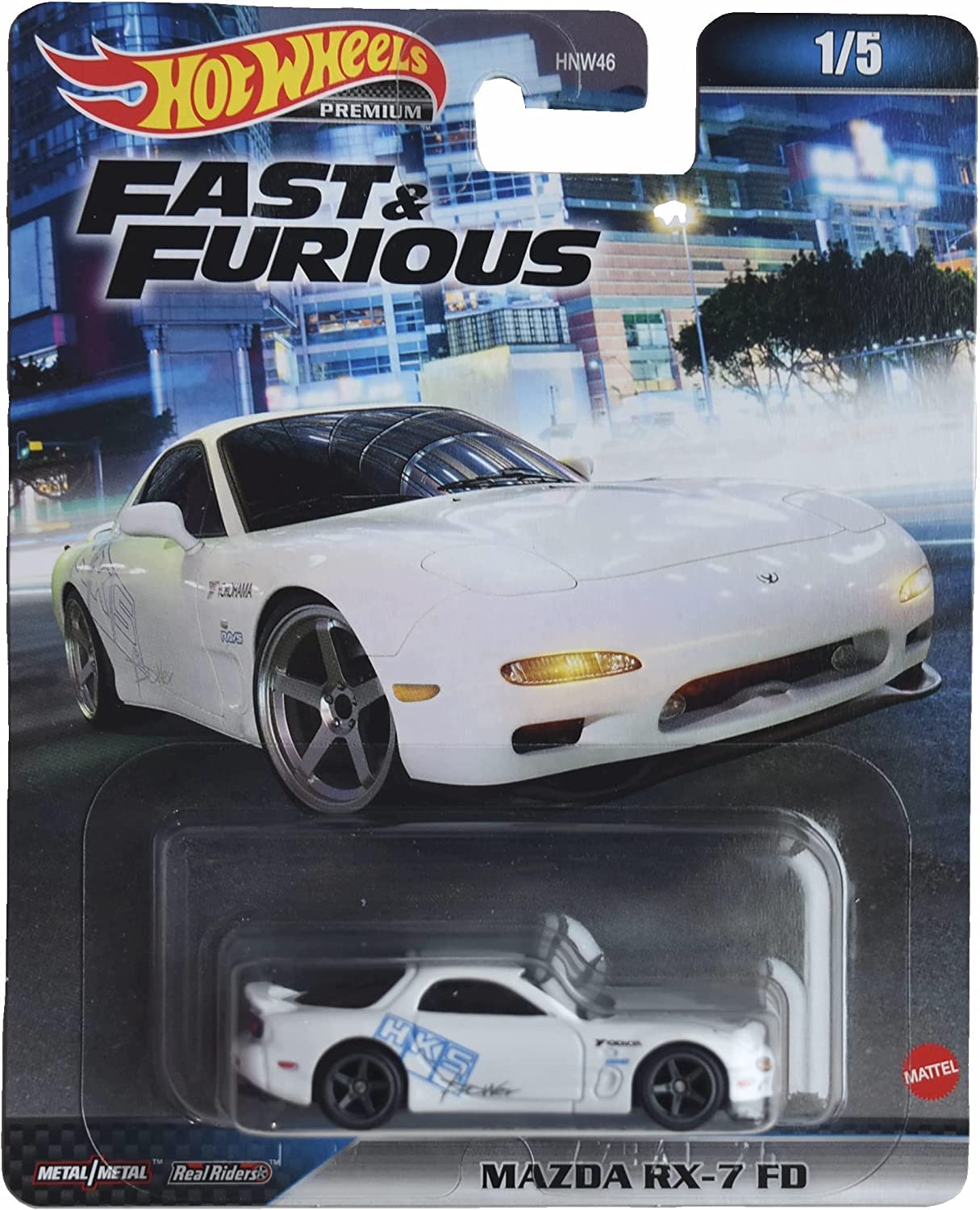 Hot Wheels Mazda RX-7 FD Fast & Furious model, ideal for display and collectors