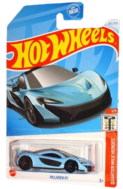 Hot Wheels McLaren P1 1/5 scale in light blue; ideal for display and imaginative racing play