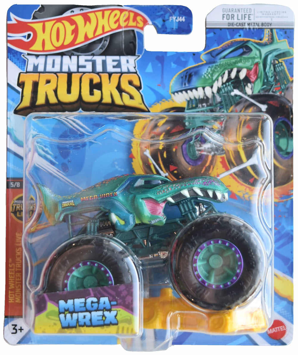 Hot Wheels Mega Wrex connect and crash truck with bold colors for action play