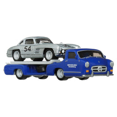 Hot Wheels Mercedes 300 SL crest detail on Team Transport model.