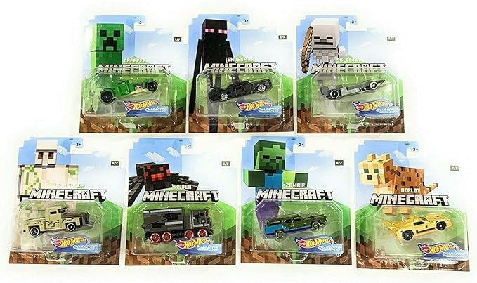 Hot Wheels Minecraft Iron Golem car in 1:64 scale for sturdy display and collection.