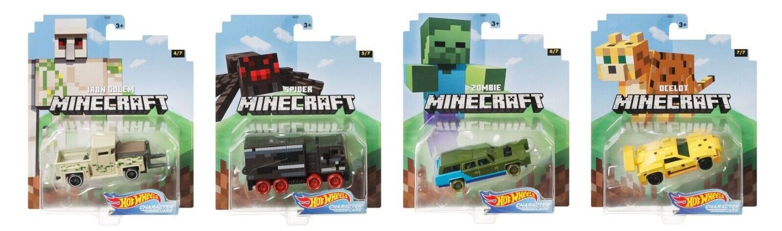 Hot Wheels Minecraft Zombie car in 1:64 scale for spooky display and fun racing.