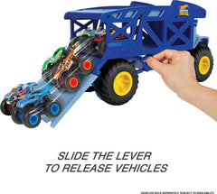Hot Wheels Monster Mover Rhino top-level launch reveals second‑level action