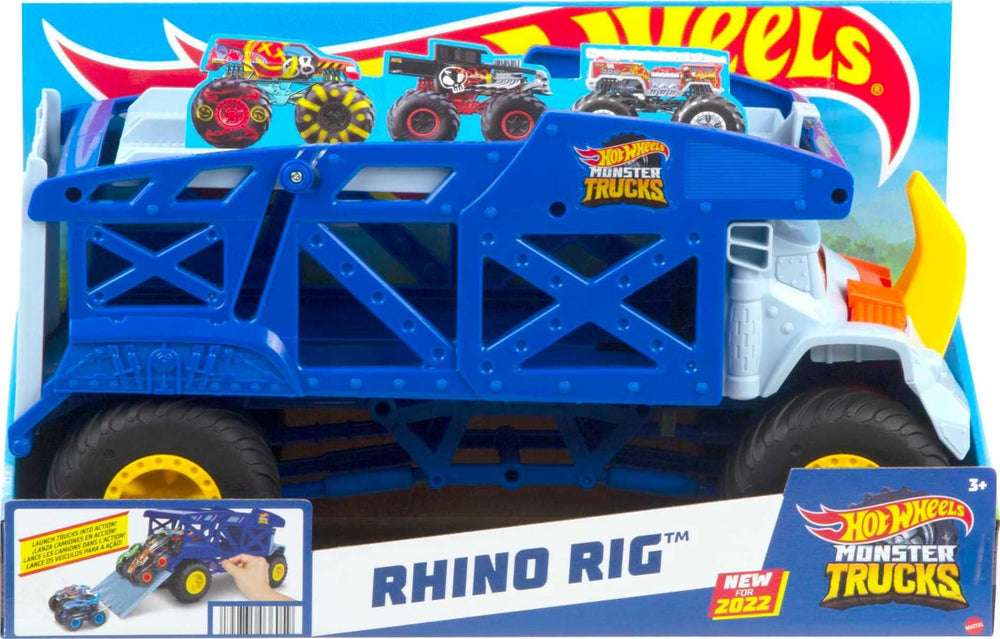 Hot Wheels Monster Mover Rhino yellow horn adds iconic flair