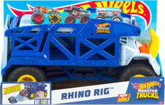 Hot Wheels Monster Mover Rhino yellow horn adds iconic flair