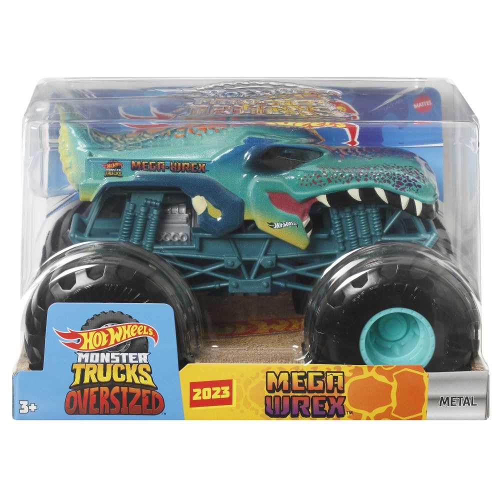 Hot Wheels Mega Wrex 2023 detail close-up captures authentic Monster Truck styling