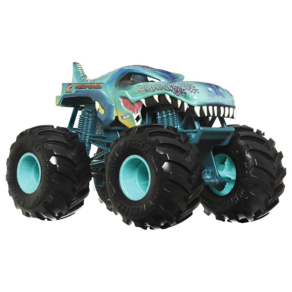 Hot Wheels Mega Wrex 2023 front view with bold graphics for dynamic play