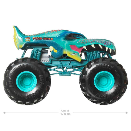 Hot Wheels Mega Wrex 2023 side view highlighting oversized scale for dramatic play