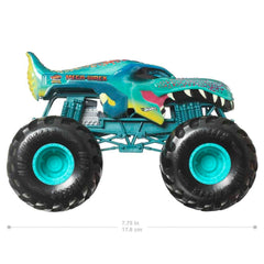 Hot Wheels Mega Wrex 2023 side view highlighting oversized scale for dramatic play