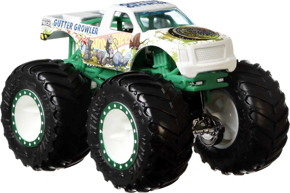 Hot Wheels Monster Trucks 4-Pack front box display for instant excitement and collection.