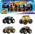 Hot Wheels Monster Trucks 4-pack inside a window box showing vibrant decos for gifting inspiration