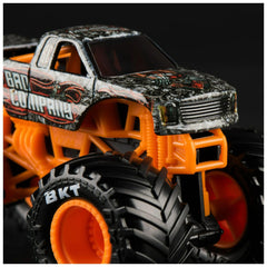Hot Wheels Monster Trucks Bad Company Series 41 graphics closeup captures vibrant team artwork