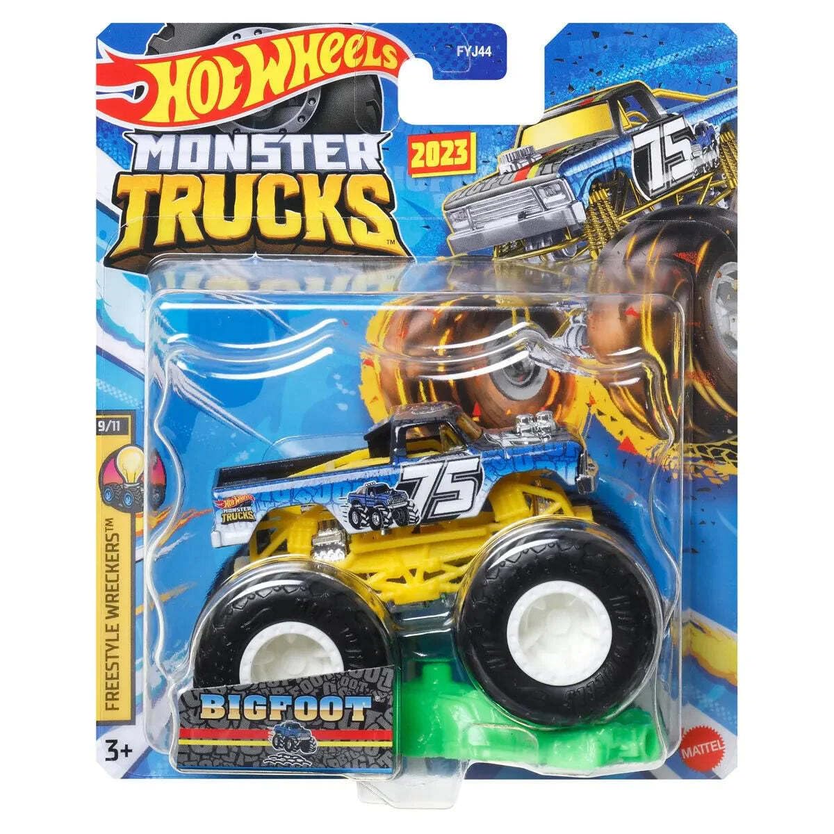 Hot Wheels Bigfoot 75 Freestyle Wreckers 911 die-cast truck ready for action-packed play