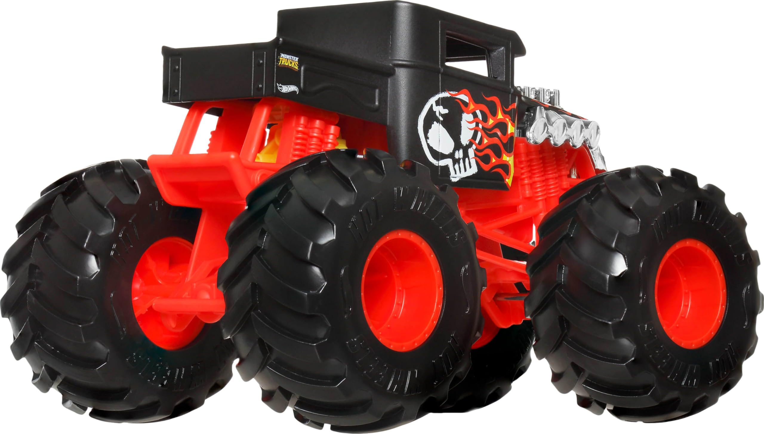 Hot Wheels Monster Trucks feature bold details and unique character styling.